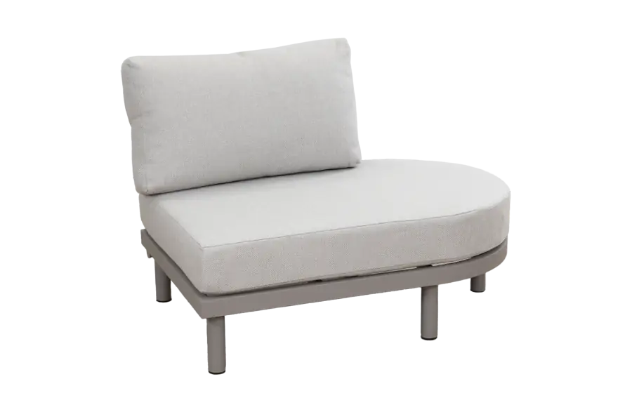 Ovales Sofa-Element Cavallino | Beige | Camel/Sake | Aluminium und Rope