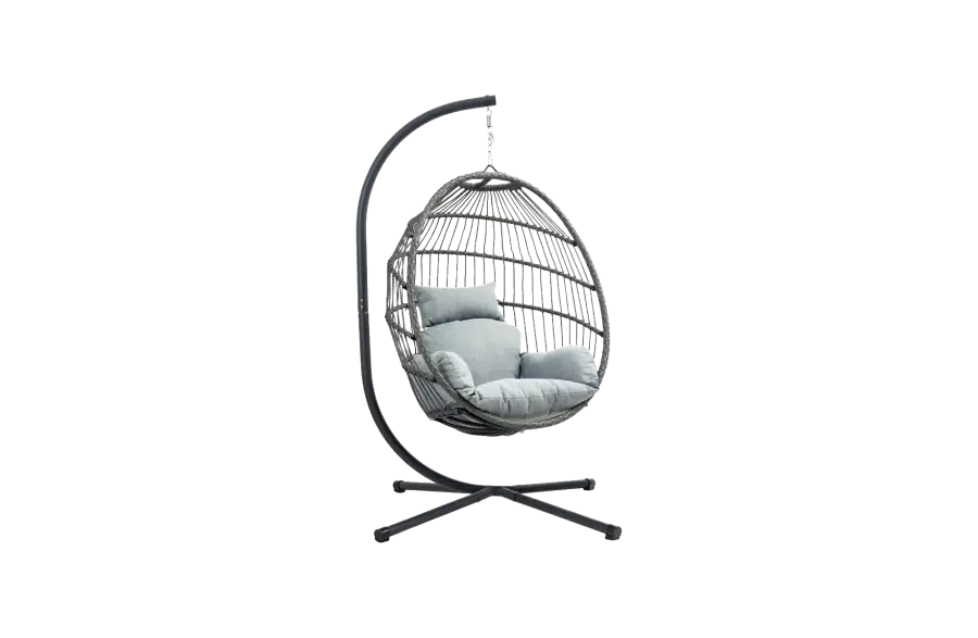 Hängesessel Ei Coco | Grau & Schwarz | Aluminium und Rope