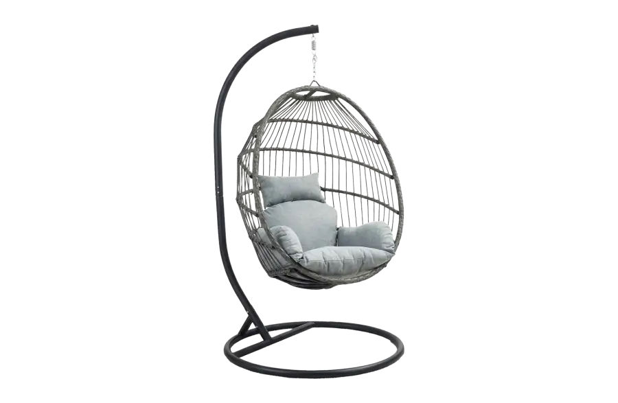 Hängesessel Ei Coco | Grau & Schwarz | Aluminium und Rope