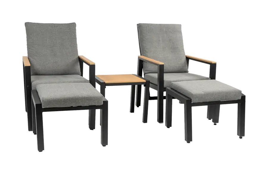 Duo Lounge-Set Coda | Aluminium | Charcoal | Lesli Living