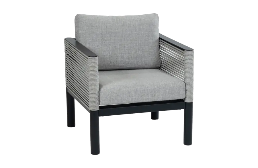 Lounge-Sessel Cuba | Schwarz | Rope & Aluminium