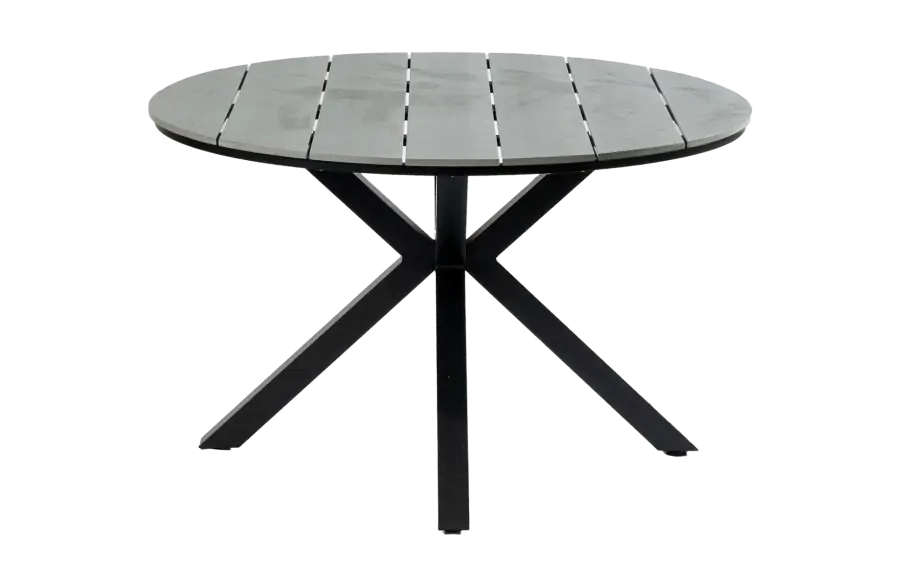 Runder Gartentisch Limasol ø 120 cm  | Polywood  & Aluminium | Grau