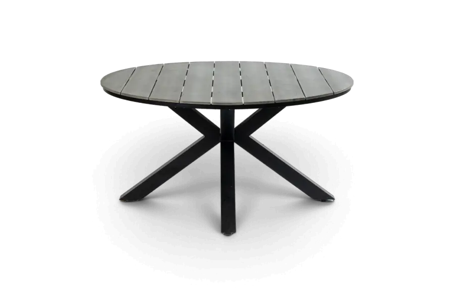 Ronde tuintafel cyprus grey black polywood aluminium PNG