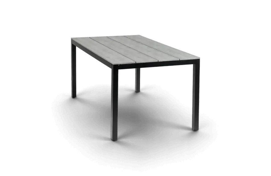 Rechthoekige tuintafel cyprus grey black Polywood aluminium PNG