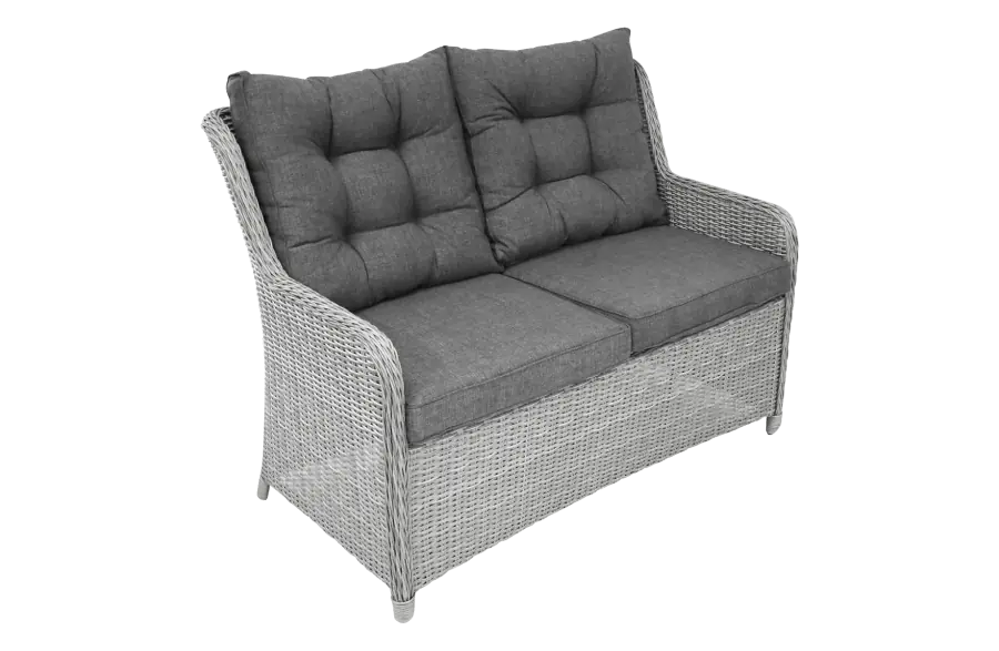 Dublin Lounge-Sofa | 2-Sitzer | Rattan | Mystic Grau