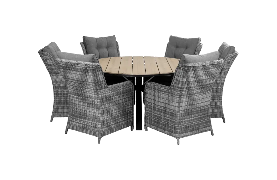 cyprus-ronde-wood-tuintafel-grey-ash-grey-tuinstoelen-vast-wicker-aluminium frame