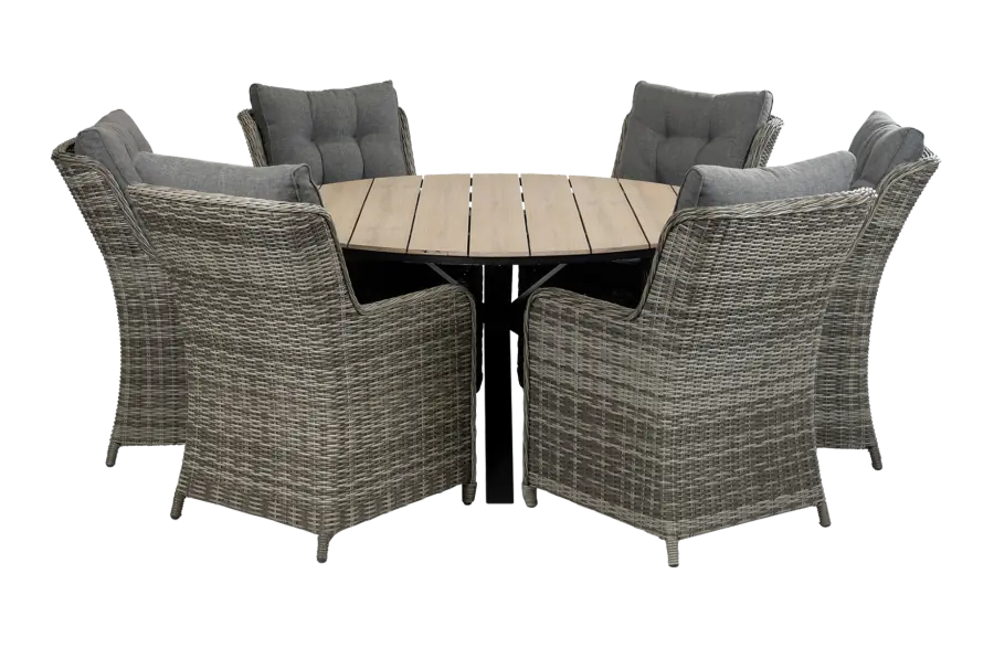 cyprus-ronde-wood-tuintafel-grey-ash-grey-tuinstoelen-vast-wicker-aluminium frame