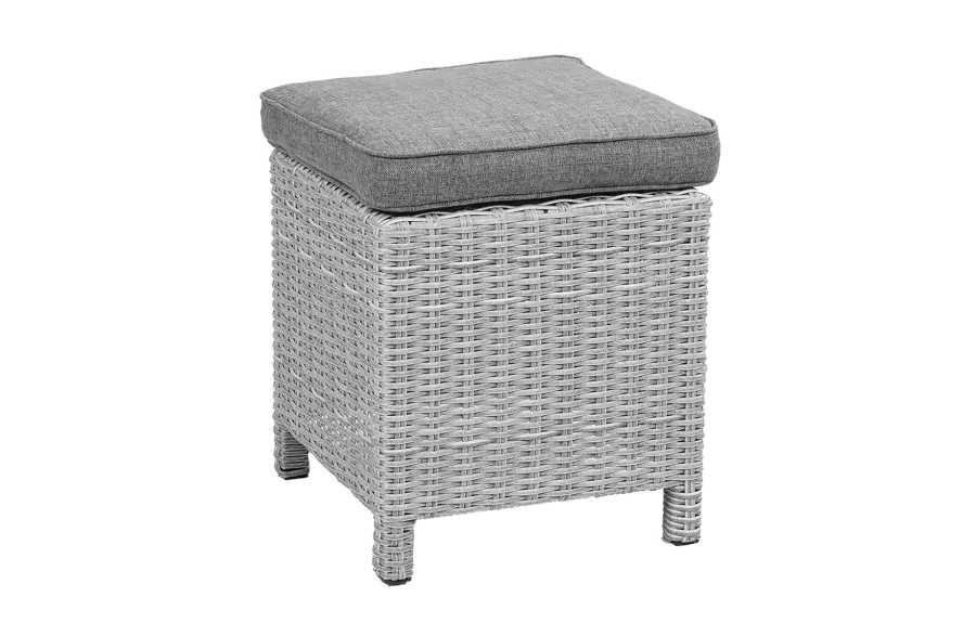 Hocker Dublin 40 x 40 cm | Mystic Grau | Rattan