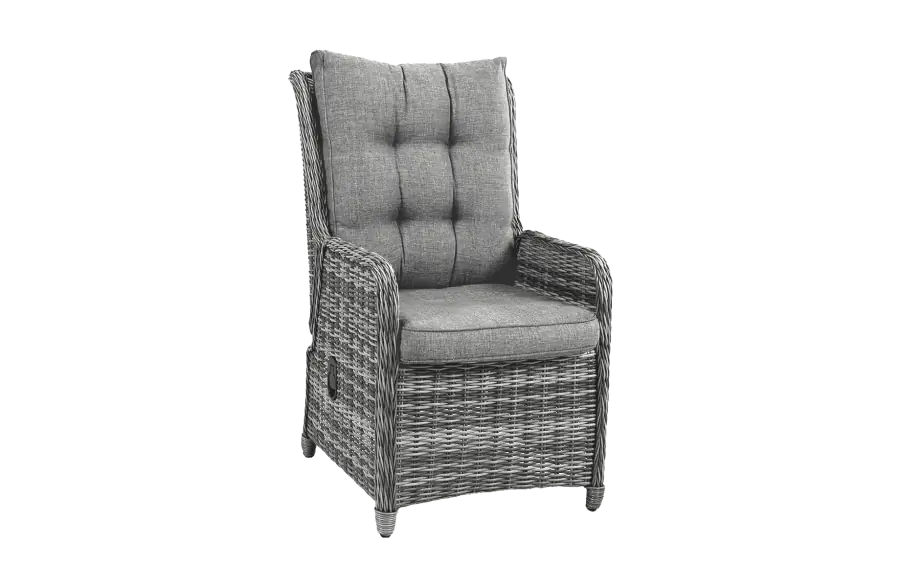 Verstellbarer Gartenstuhl Dublin | Aschgrau | Rattan