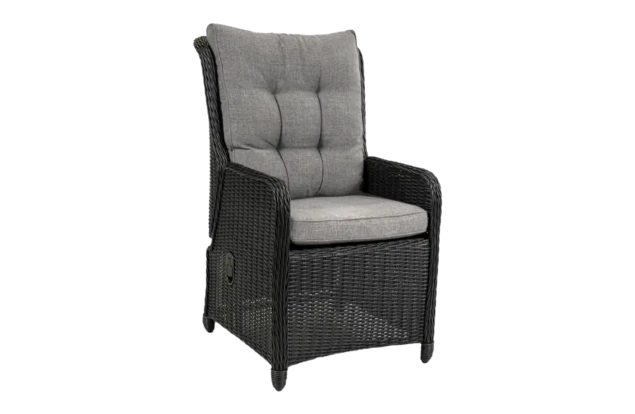 Verstellbarer Gartenstuhl | Dublin | Schwarz | Rattan