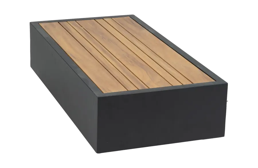 Beistelltisch Fosega | 40 x 77 cm | Mattschwarz / Holz | Aluminium