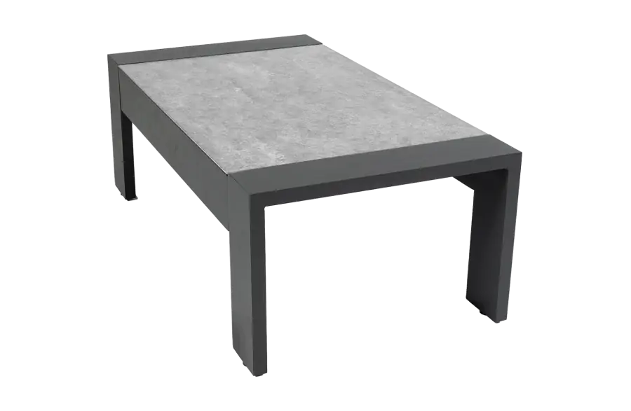 Lounge-Tisch Fosega | 110 x 60 cm | Mattschwarz | Aluminium & Keramik
