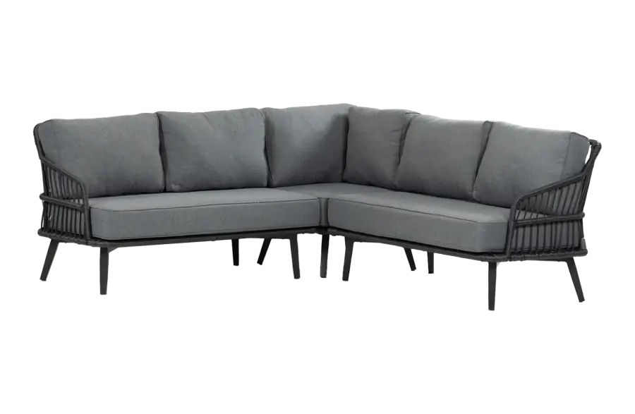 Ecklounge-Set | Isabel | Schwarz | Rope