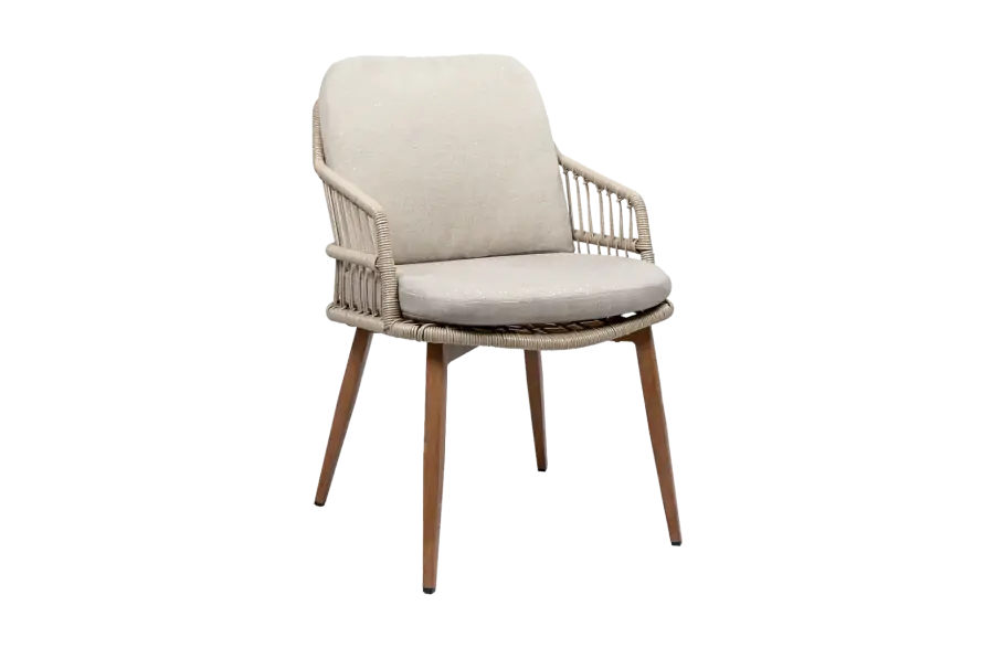 Dining-Gartenstuhl Isabel | Sand/ Holz | Rope