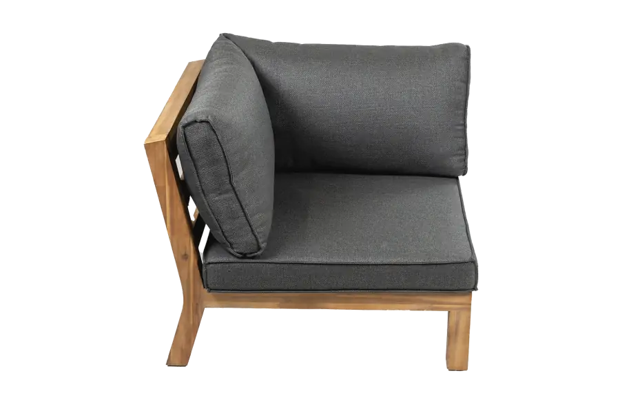 Eck-Element Kent | Grau | Akazienholz