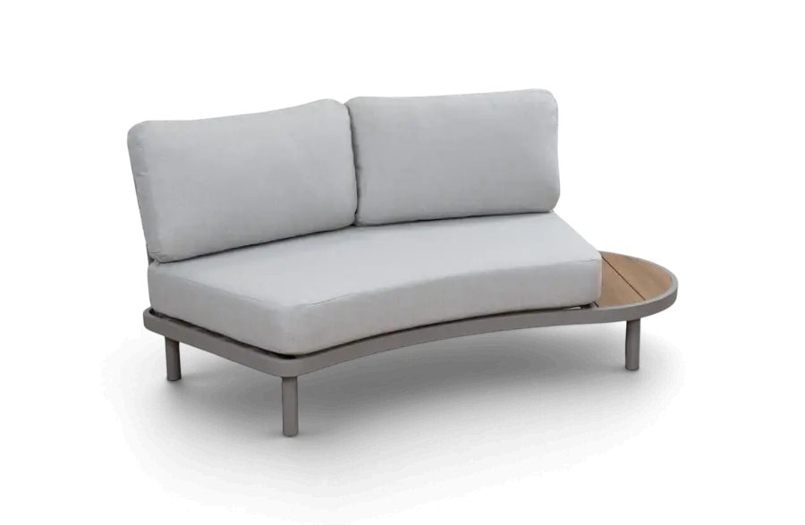 Linker bankdeel Loungebank Bari Beige Camel Aluminium Rope PNG