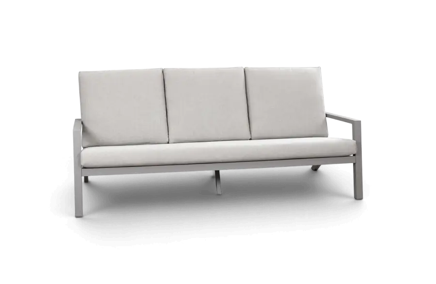 Loungesofa Bezano | 3-Sitzer | Taupe/Champagner | Aluminium