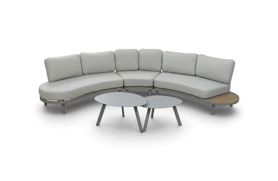 Loungeset 5-delig Bari Beige Camel Aluminium Rope PNG