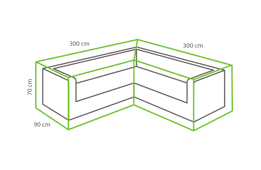 Lounge Set Schutzhülle L-Form 300 / 90x300 / 90x70 cm