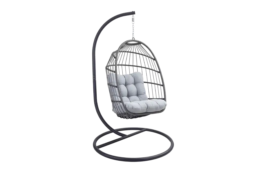 Hängesessel Malta | Grey & Black | Rope & Aluminium