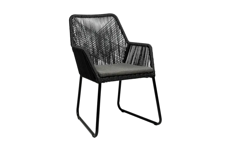Dining-Gartenstuhl | Mona | Schwarz | Rope