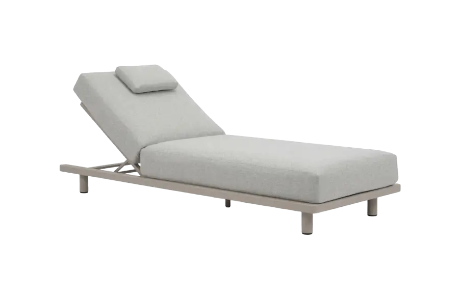Sonnenliege Bastan/Ostuni | Off Sand & Champagner | Aluminium und Textilene