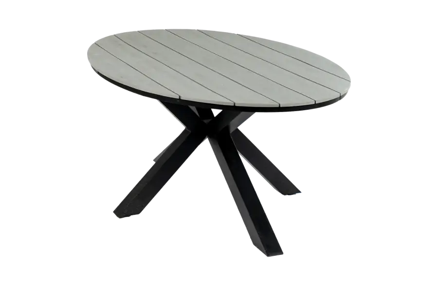 Ovaler Gartentisch | Limasol 180 x 115 cm | Polywood & Aluminium | Grau