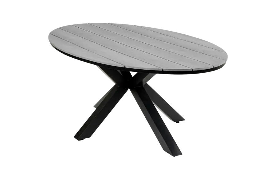 Ovaler Gartentisch | Limasol 220 x 115 cm | Polywood & Aluminium |  Grau