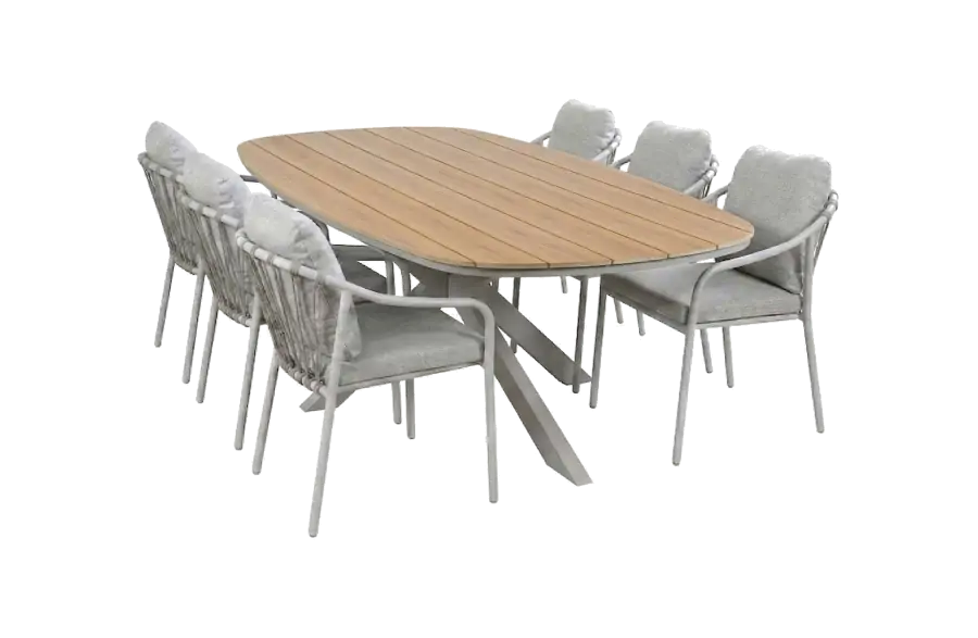 7-delige tuinset | 6 Parijs tuinstoelen | Tuintafel Cadiz 240x115cm