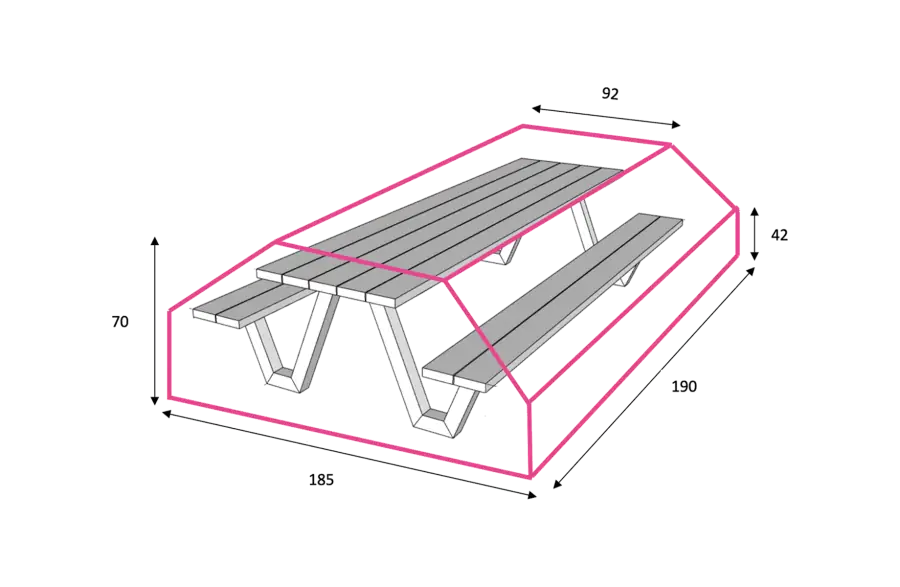 Outdoor Covers Picknicktisch Schutzhülle | 185 x 190 x 70 cm