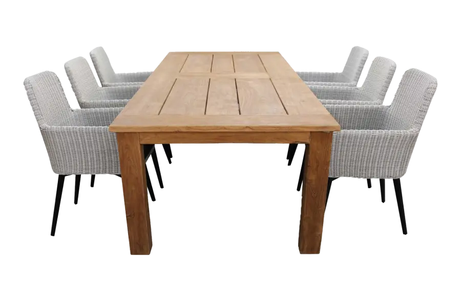 Pisa tuinset-7 delige tuinset-Pisa tuinstoel-white-Ayra tuintafel-wicker-aluminium frame