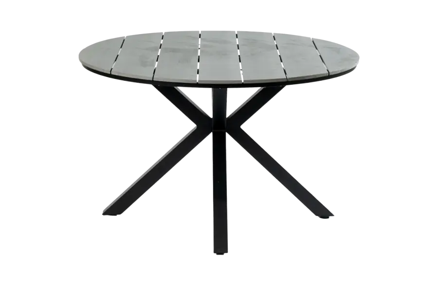 Runder Gartentisch Limasol Ø120 cm | Grau | Polywood & Aluminium