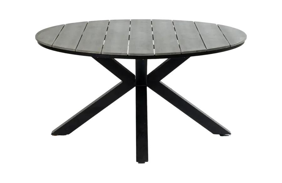 Runder  Gartentisch  Limasol ø 150 cm | Polywood & Aluminium | Grau