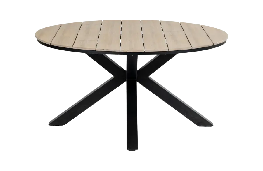 Runder Gartentisch | Limasol  ø 150 cm |  Polywood & Aluminium | Holz
