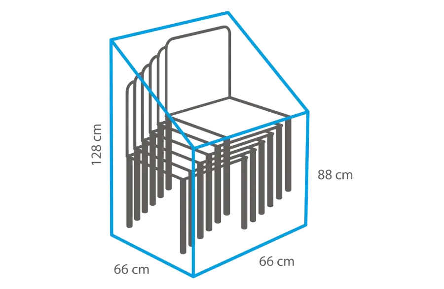 Schutzhülle für Stapelstühle 66 x 66 x 128 / 88 cm