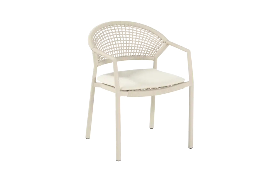 Stapelbarer Gartenstuhl Taragona | Sand | Aluminium und Rope | Hartman