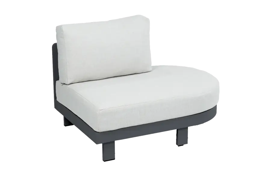 Ovales Lounge-SofaTulum | Schwarz & Beige