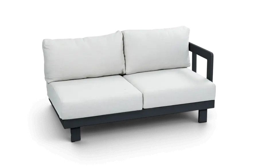 Linker Bankdeel modulaire loungeset tulum beige black aluminium PNG