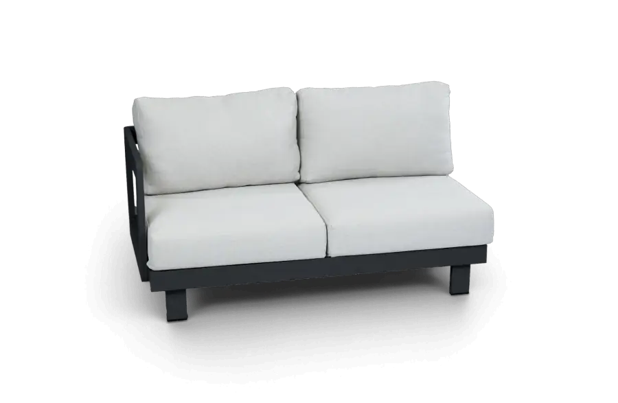 rechter bankdeel modulaire loungeset tulum beige black aluminium PNG