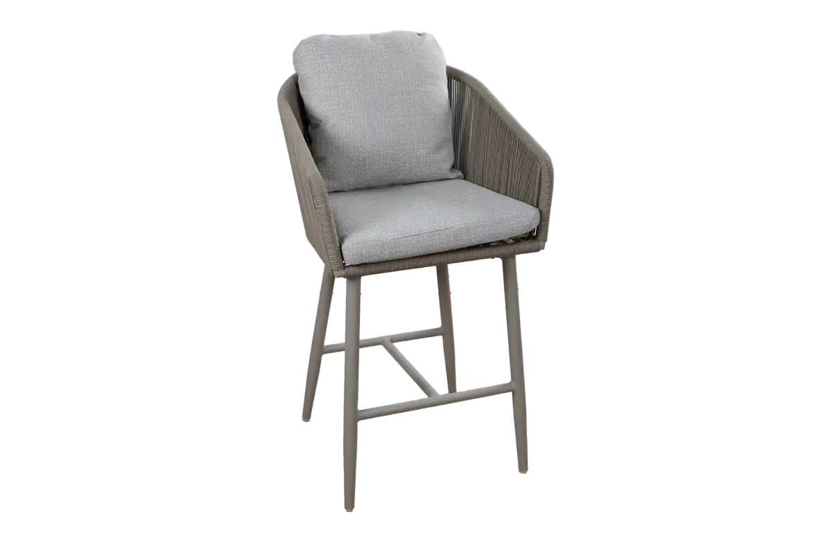 Barstuhl Alezio | Elfenbeinfarbe | Camel Mocca