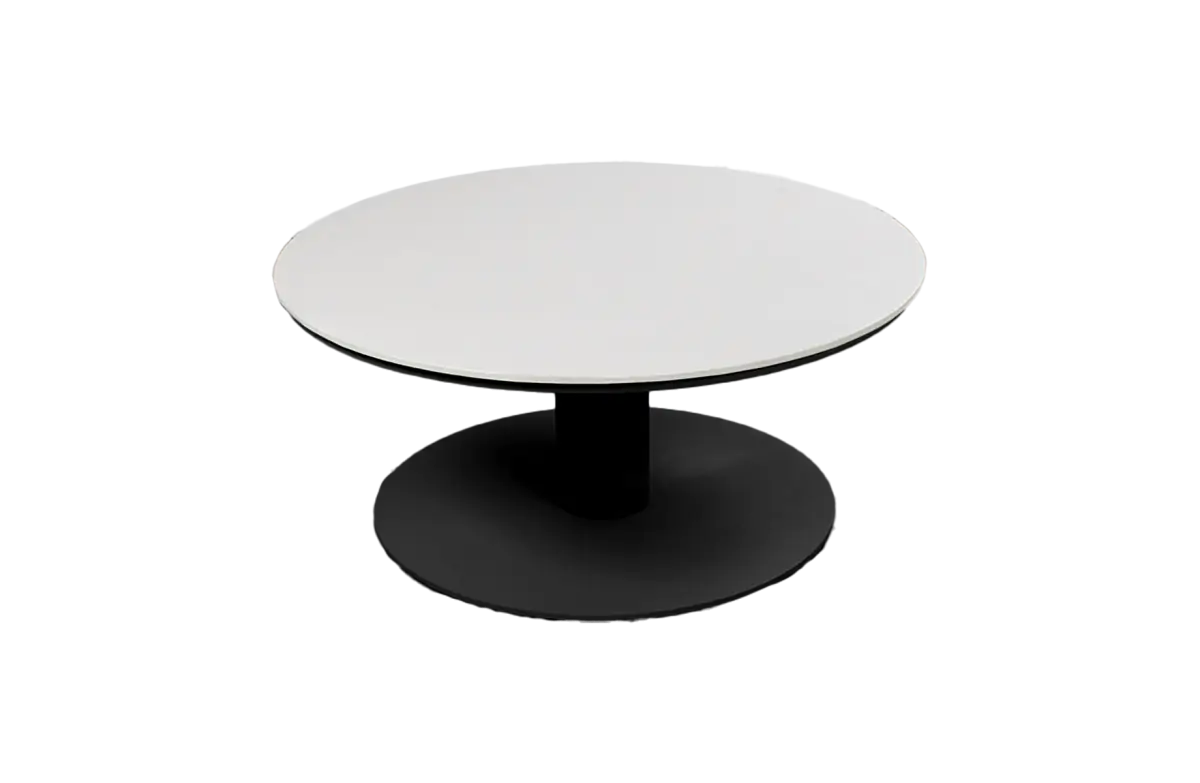 Loungetisch Barletta Ø80 cm | Black/Sandstone | Aluminium & Kunststoff