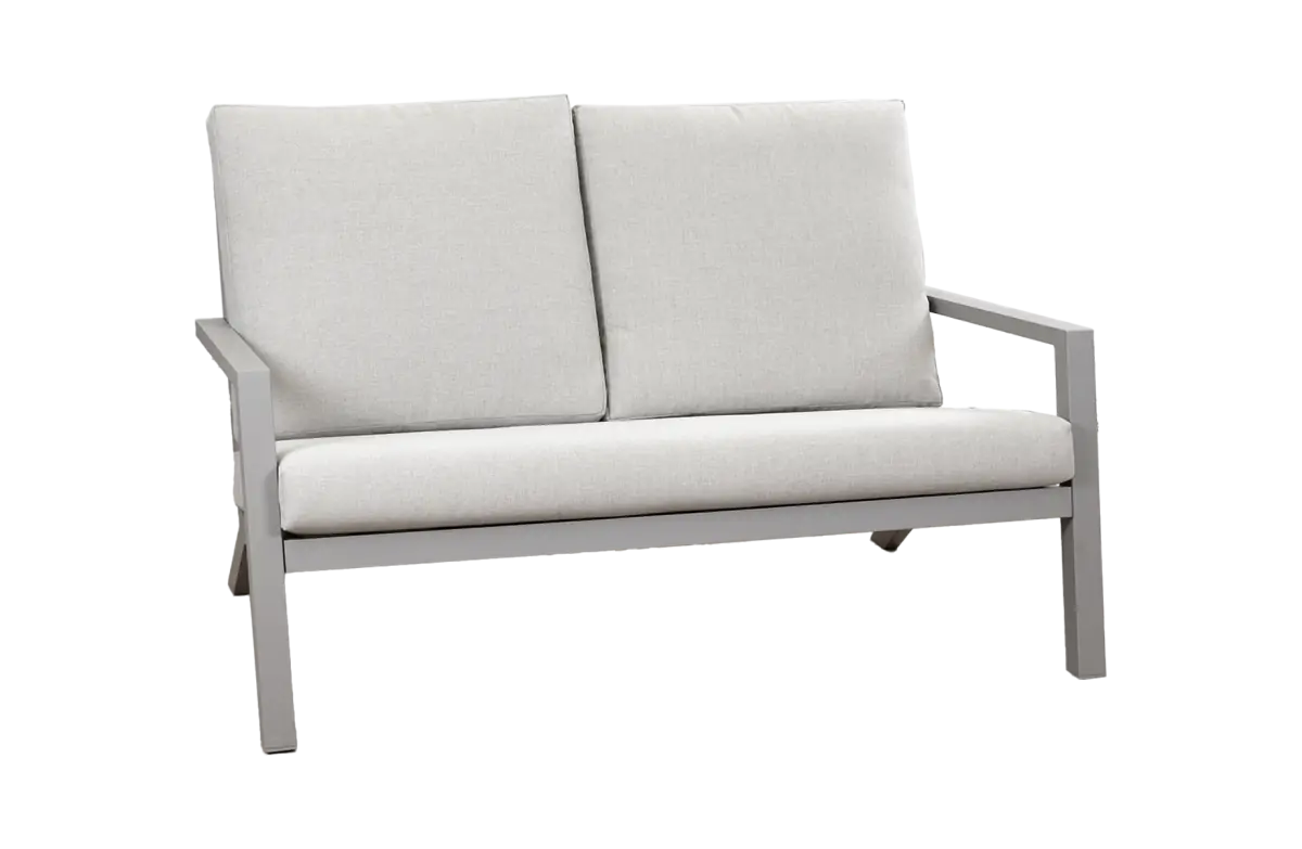 Loungesofa Bezano | 2-Sitzer | Taupe/Champagner | Aluminium