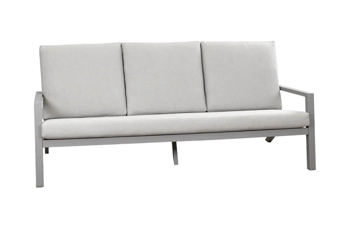 Loungesofa Bezano | 3-Sitzer | Taupe/Champagner | Aluminium