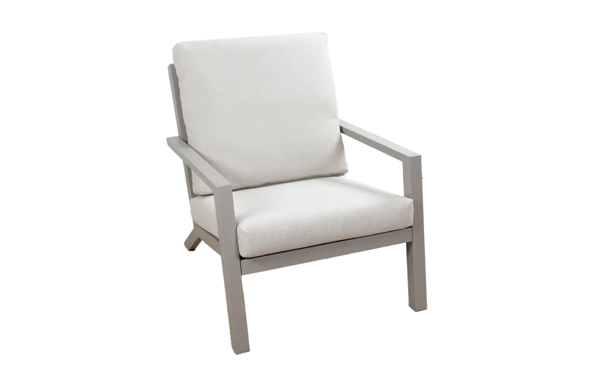 Lounge­sessel Bezano | Taupe/Champagner | Aluminium