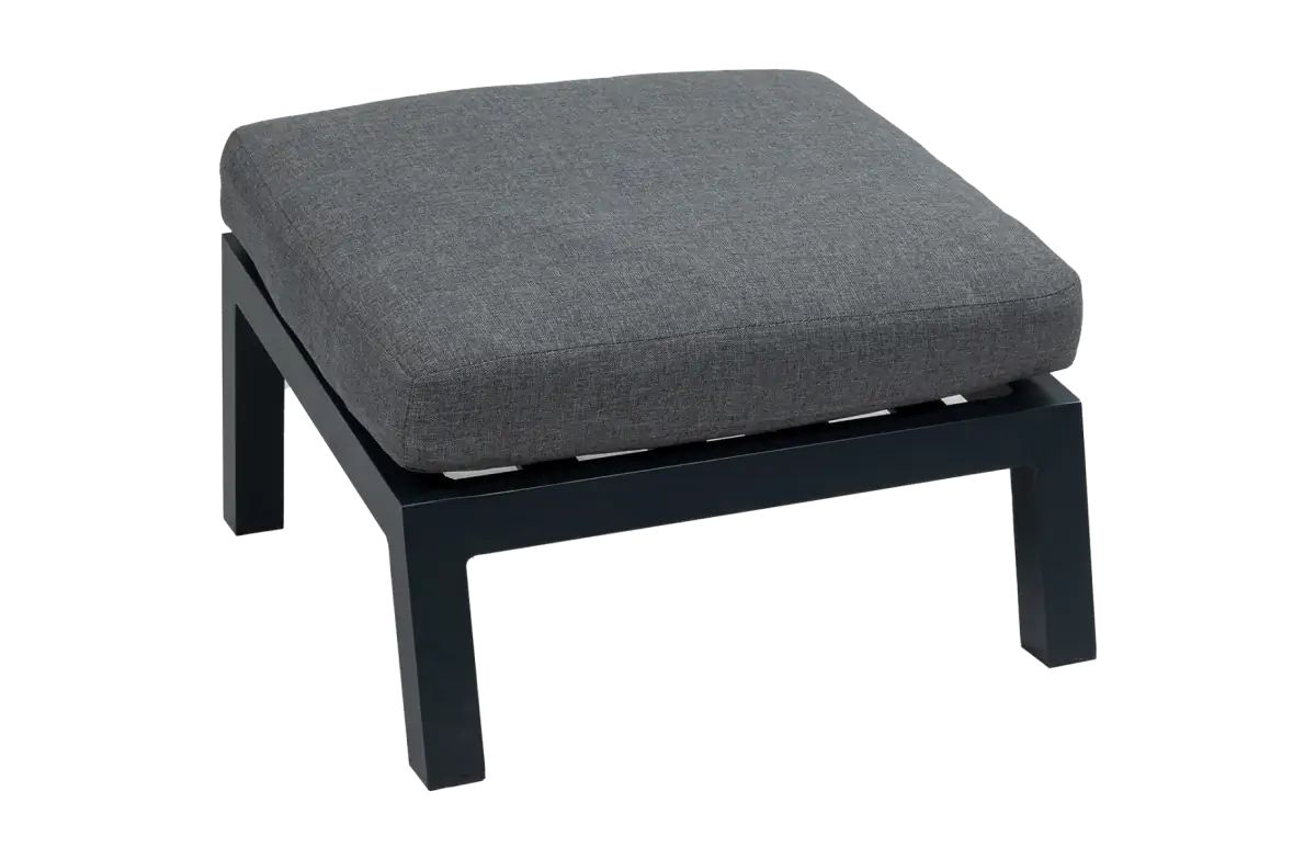 Fußhocker | Bezano | Mattschwarz / Grau | Aluminium