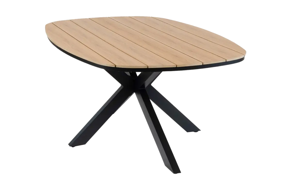 Ovaler Gartentisch Cadiz | 180 x 115 cm | Tecon Teak | Schwarz