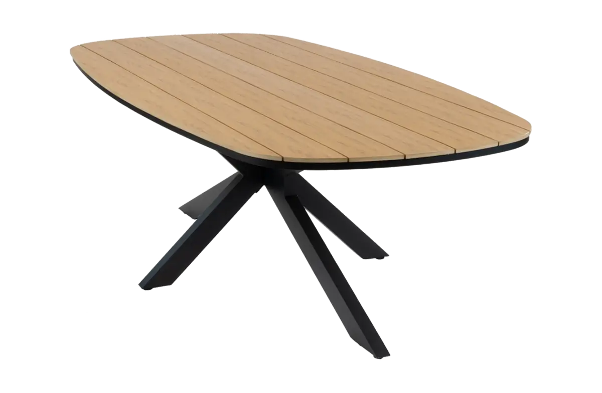 Ovaler Gartentisch Cadiz | 240 x 115 cm | Tecon Teak | Schwarz