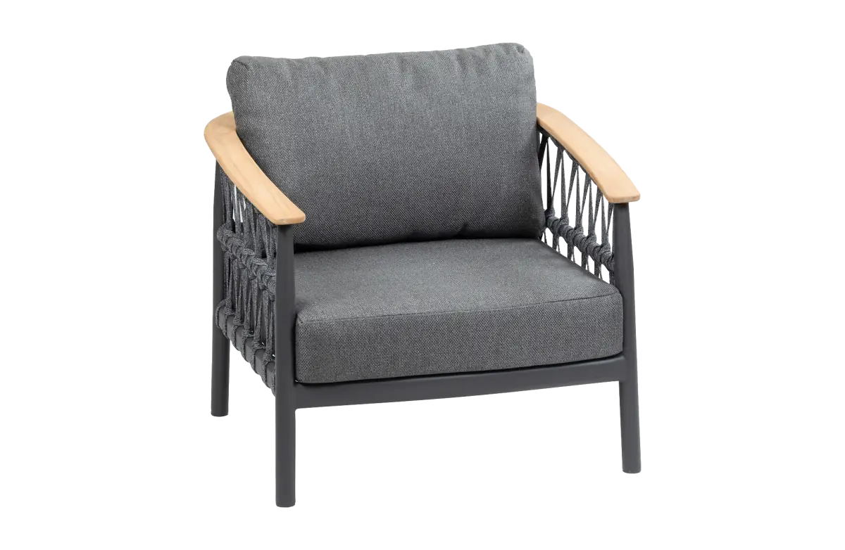 Lounge-Sessel Capri | Mattschwarz & Anthrazit
