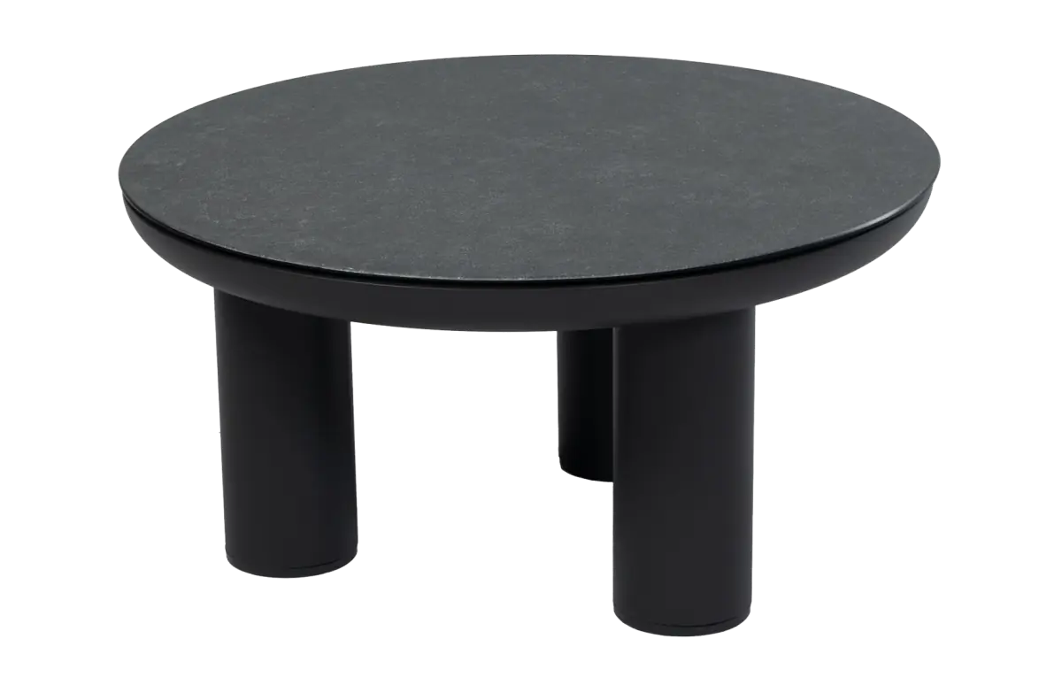 Loungetisch Capri | ø 60 cm | Mattschwarz & Grau | Aluminium