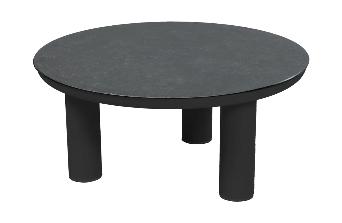 Loungetisch Capri | ø 80 cm | Mattschwarz & Grau